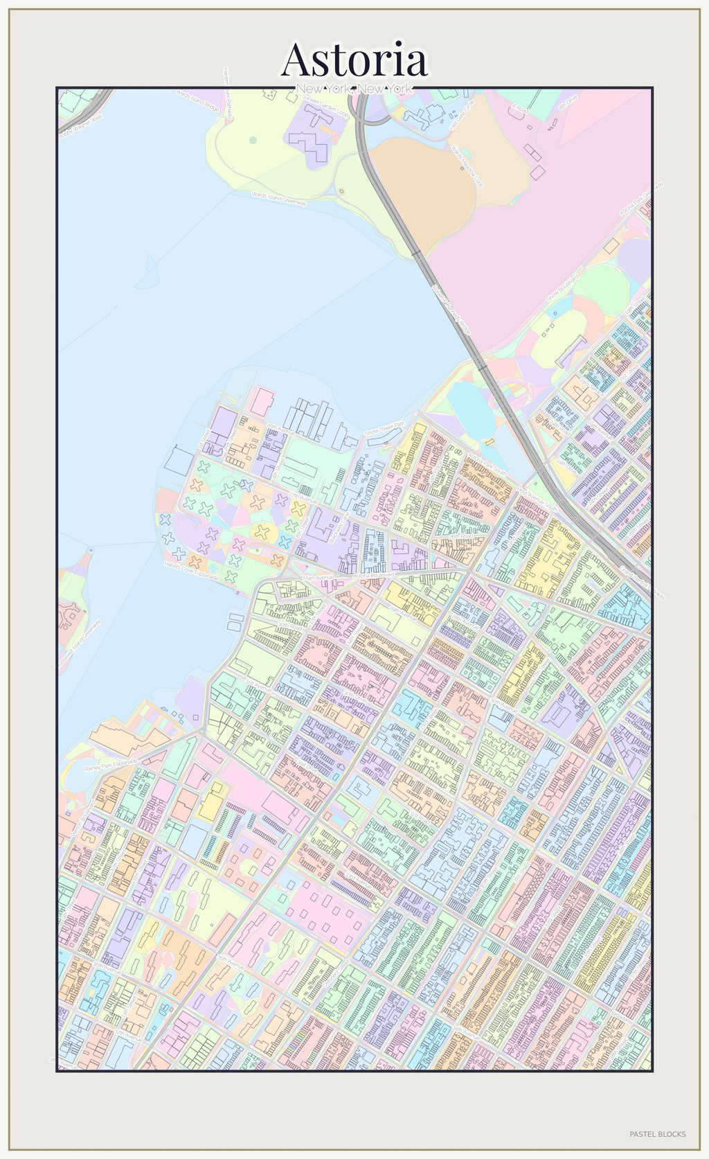 Astoria Pastel map
