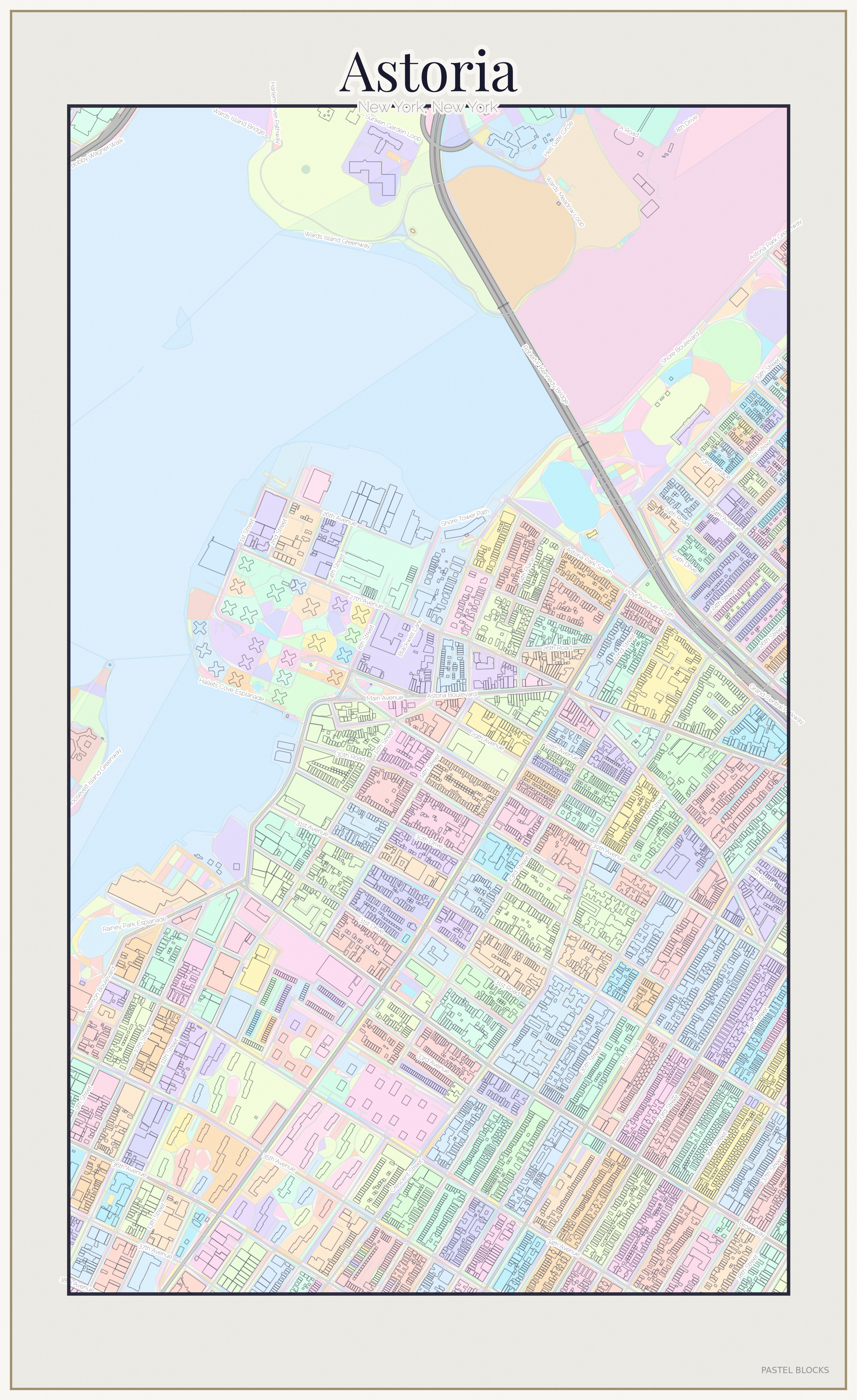 Astoria Pastel map