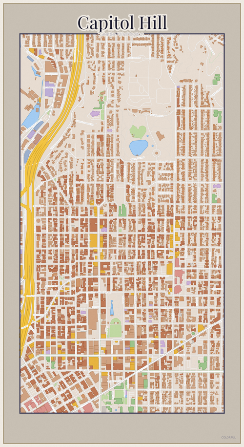 Capitol Hill Colorful map