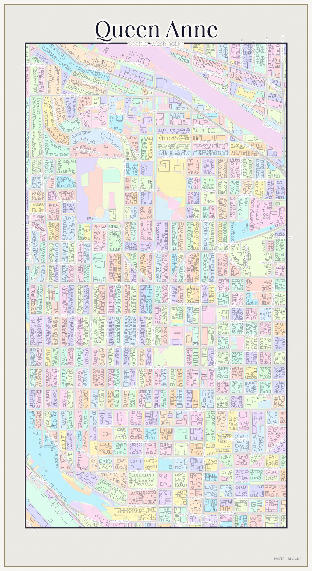 Queen Anne Pastel map