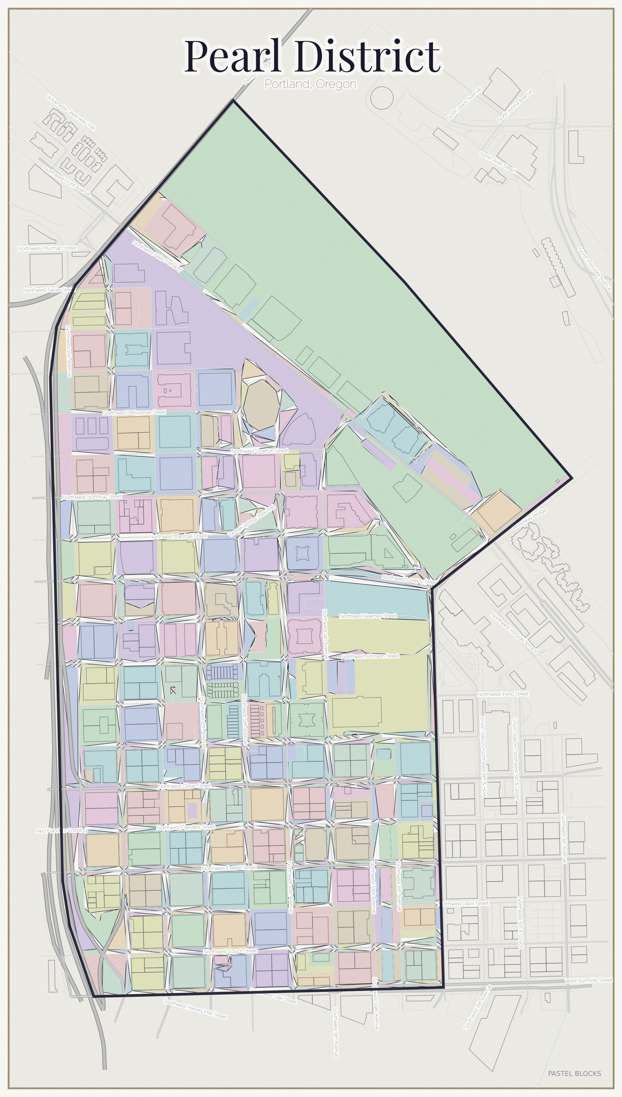 Pearl District Pastel map