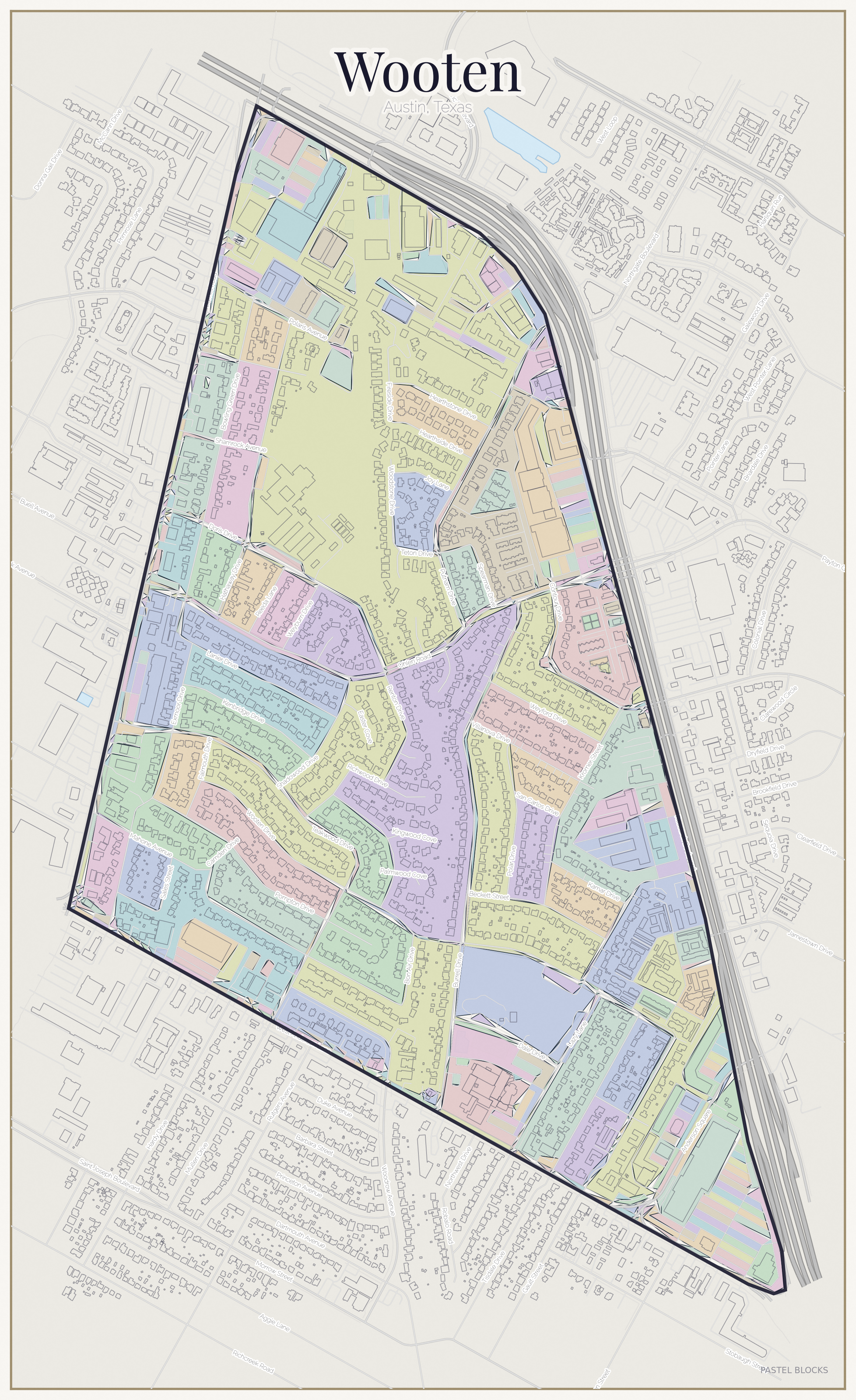 Wooten Pastel map